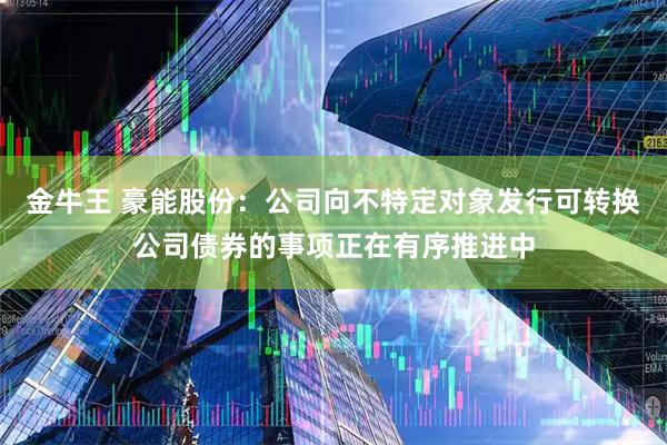 金牛王 豪能股份：公司向不特定对象发行可转换公司债券的事项正在有序推进中